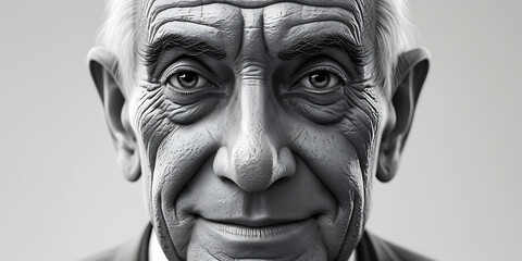 Obraz premium Monochrome Image With Gray Rectangle Obscuring Face 