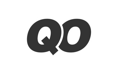 Fototapeta premium QO Techno Editable Font Logo For Corporate Branding. Bold, Futuristic Design With Unique Typographic Ideas. Minimal Custom Type And Dynamic Letter