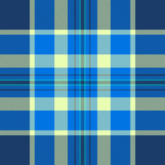 Identity vector check background, jersey seamless fabric plaid. Sexual pattern tartan textile texture in cyan and blue colors.