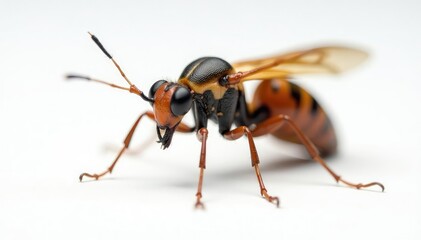 Close-up of single insect on pure white background, image, studio, wings