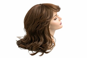 Obraz premium Woman or lady with wig on white background 