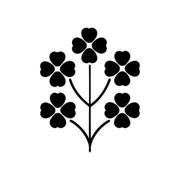 black clover flower stem design clip art preview