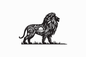 A Lion vector silhouette image adobe illustrator. eps