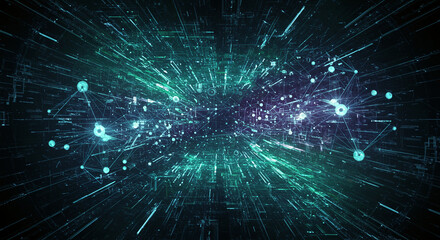 Abstract Network Connection Background with Glowing Lines