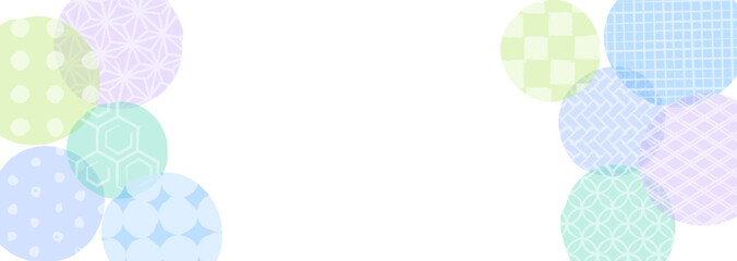 いろいろな和柄の和紙風テクスチャの背景イラスト