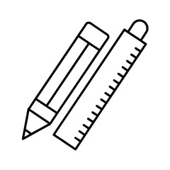 icon of a pencil and ruler for architecture