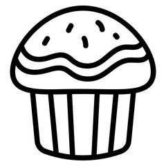 Cupcake Line Icon