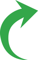 Green vector illustration of an arrow
