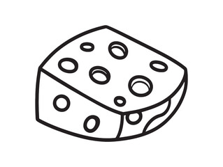 Swiss cheese sketch vector design with detailed lines