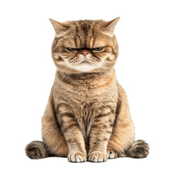 Obraz premium Full body of a funny cat sitting and looking around isolated clearly on white background surface
