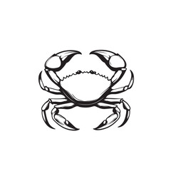 Minimalist Crab Drawing in Monochrome Colors

