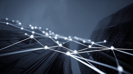 Business network growth shown with expanding connected lines