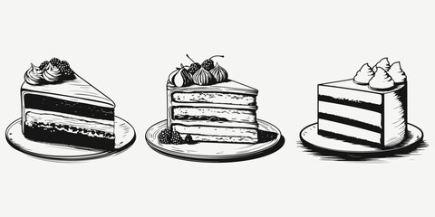cake piece sketch illustration