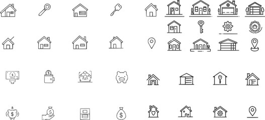  home icon black, cottage silhouette,