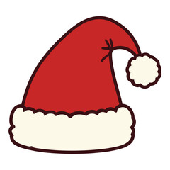 Cartoon Santa Hat Illustration Festive Christmas Design Element