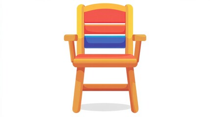 Brightly Colored High Chair on White Background
