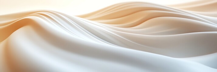 Gentle Flowing Creamy Waves with Light Abstract Background for Skincare