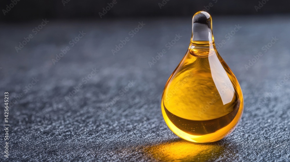 Aufkleber captivating oil drop on dark surface macro photography studio setting close-up view abstract concept