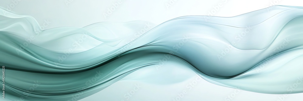 Poster abstract teal waves background flowing with gentle movement and gradient