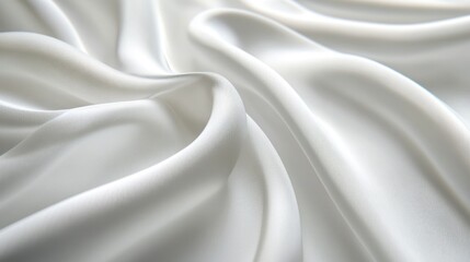 Obraz premium Elegant Draped White Silk Fabric Texture