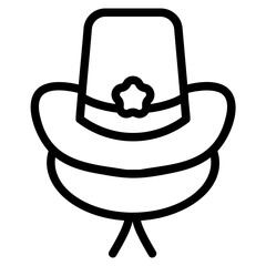 Cowboy hat Line Icon