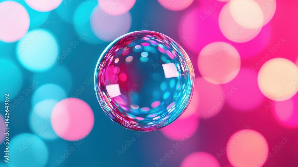 Poster captivating bubble reflection colorful background photography abstract environment close-up perspect