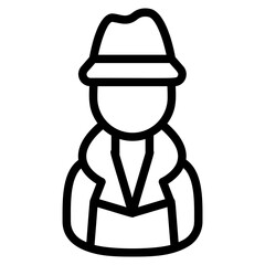 Detective Line Icon