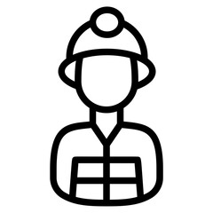 Firefighter Line Icon