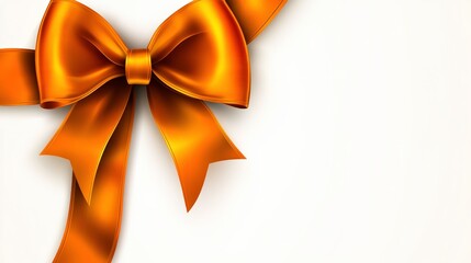Vibrant Orange Bow on White Background