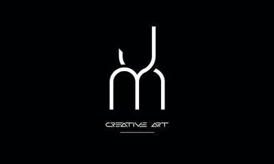 MJ, JM, M, J abstract letters logo monogram