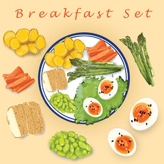 Healthy breakfast every morning by mother.