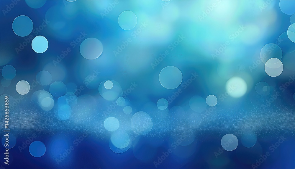 Poster stunning bokeh effect over an abstract blue backdrop, echoing tranquility and motion in a captivatin