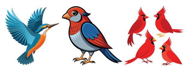 bird icon vector cartoon swan owl raven peacock falcon toucan puffin cartoon bird vector icon swan owl raven peacock falcon toucan puffin vector bird icon cartoon swan owl raven peacock falcon toucan  © Azadur