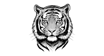 tiger head hand drawn style vector