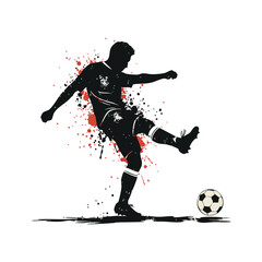 Obraz premium Soccer player kicking ball silhouette vector illustration design graphic art