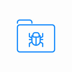 folder bug detected icon sign vector