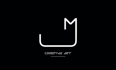 MJ, JM, M, J abstract letters logo monogram
