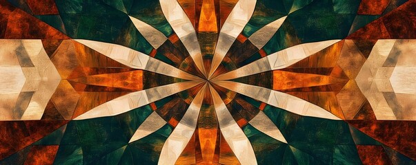 Intricate Geometric Patterns in Bold Earth Tones, Generative AI