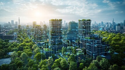 Naklejka premium Green Technology Cityscape