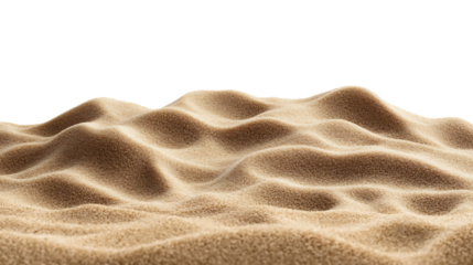 Beach sand front view, isolated on a transparent background
