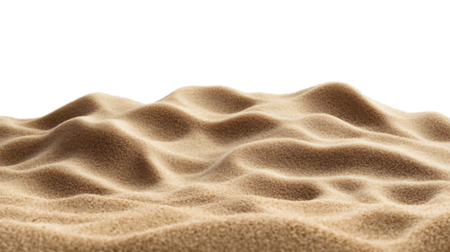Beach sand front view, isolated on a transparent background - Powered by Adobe