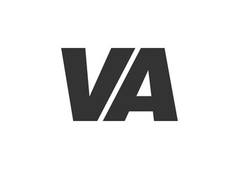 VA Techno Editable Font Logo For Corporate Branding. Bold, Futuristic Design With Unique Typographic Ideas. Minimal Custom Type And Dynamic Letter