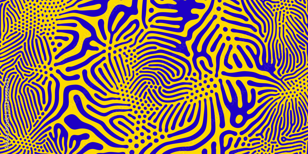 Poster abstract organic pattern background of vector irregular lines. diffusion reaction organic for trendy