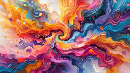 abstract banner filled with kaleidoscopic colors, swirling shapes, and bold patterns, evoking a sense of energy and creativity