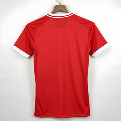 Soccer Blue Shirt with Athletic Fit and Bold Design, Isolated on Clean White Background for Presentation
