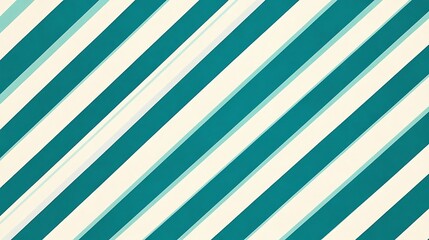 Obraz premium Teal and Cream Diagonal Stripes.