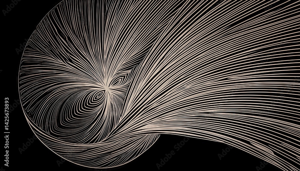 Poster striking geometric abstraction a vibrant swirl of deep blues and bold reds, exploring the interplay 