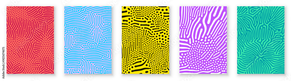 Poster organic patterns or abstract groovy psychedelic backgrounds. vector organic pattern backgrounds