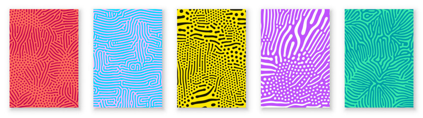 Organic patterns or abstract groovy psychedelic backgrounds. Vector organic pattern backgrounds