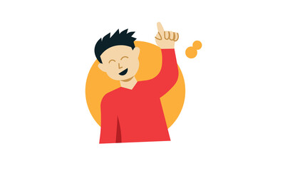 boy flat design rise hand idea suitable to your brand, kids, children, toys, character, and more